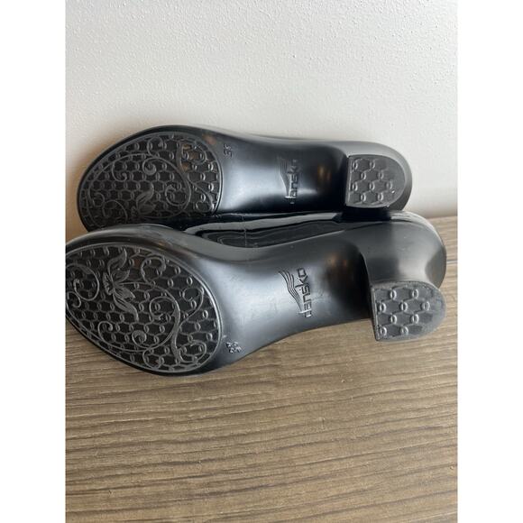 Dansko Shoes Womens 7.5 Bett Black Leather Mary Jane Pump Heels Dark Academia - Picture 6 of 10